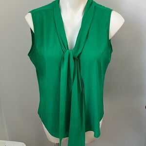Calvin Klein Vibrant Green Tie-Front Blouse